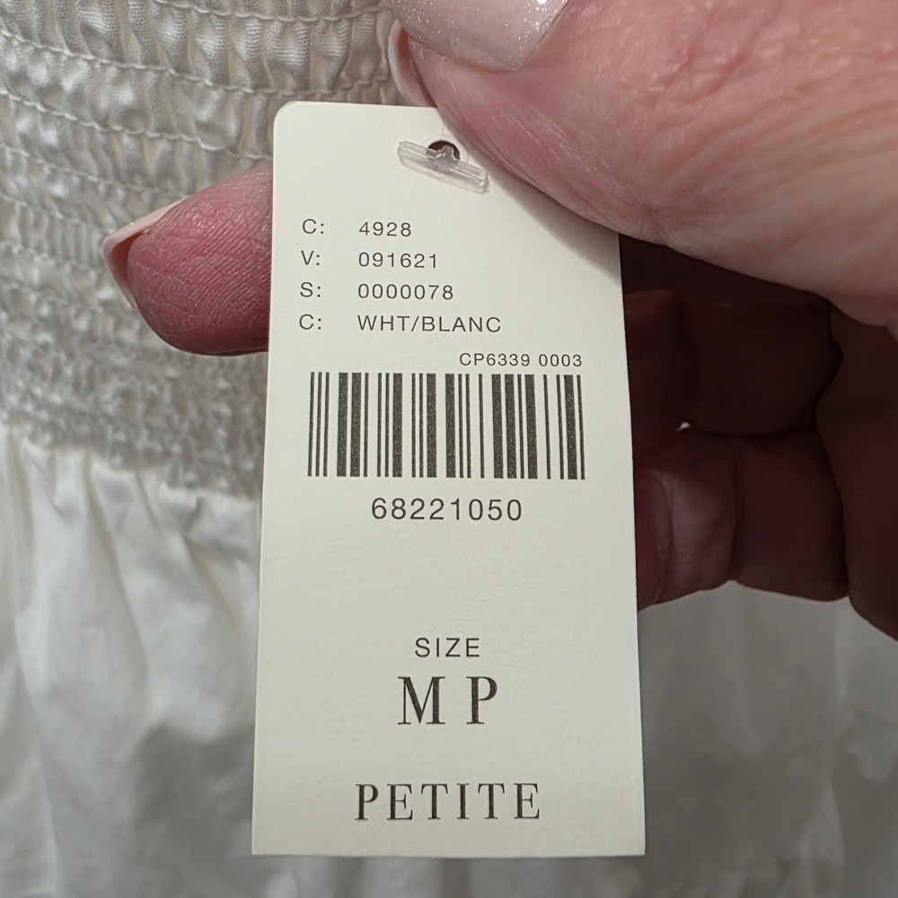 Anthropologie Halter Dress Women MP White Cotton Tiered Emily Beach Festival NWT - Picture 10 of 13
